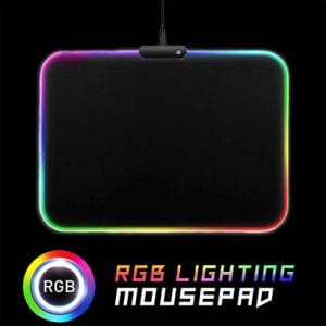 RASURE 7 Color RGB Lighting Mouse Pad 340mmX250mm Wearproof Gaming Mouse Pad