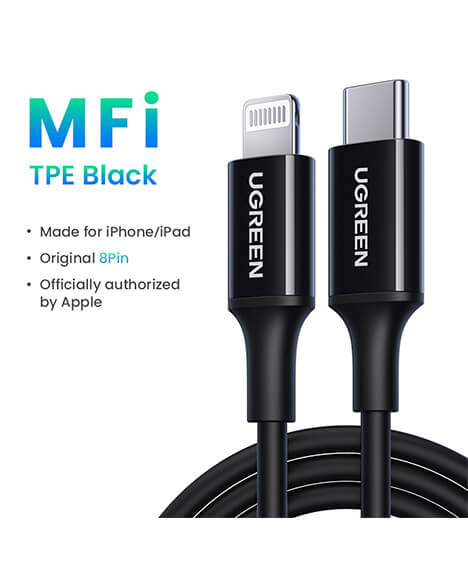 UGREEN MFi USB C to Ligtning Fast Charging Type C Cable Data Cable for iPhone Macbook USB Cord (2)