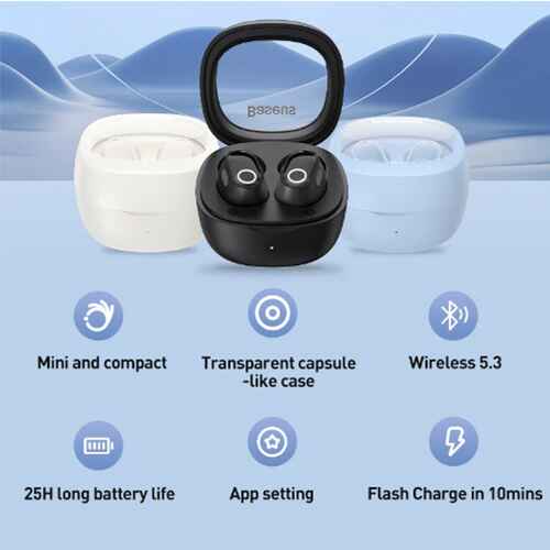Baseus WM01 WM02 Wireless Bluetooth Earphone Smart Noise Reduction Mini In-Ear Wireless Earbuds Headphones With Mic 25 Hours Wireless Sports Earbuds (4)