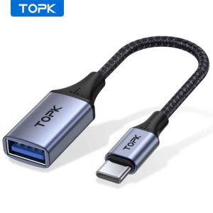 TOPK USB C to USB Adapter OTG Cable Type C Male to USB 3.0 2.0 Female Cable For MacBook Pro Samsung Type C Adapter