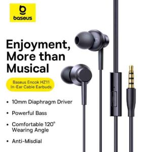 Baseus Encok HZ11 Wired Earphones Sports Wire Control Ulta Low Latency With MIC Noise Reduction Stereo Earbuds Earphones For Samsung Xiaomi Huawei ETC Mobile Computer Laptop