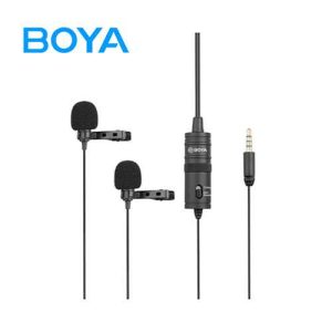 Boya BY-M1DM Dual Omni Directional Lavalier Microphone For Smartphones DSLR Camcorders