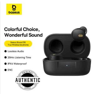 Baseus TWS E18 Wireless IPX5 Waterproof Bluetooth Earbuds With ENC Mics Crystal Clear Sound Super Bass Earphones Wireless Sports 25 Hours Music Time Earbuds