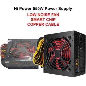 Hi Power 550W Power Supply Low Noise Fan Smart Chip Copper Cable Desktop Computer Power Supply