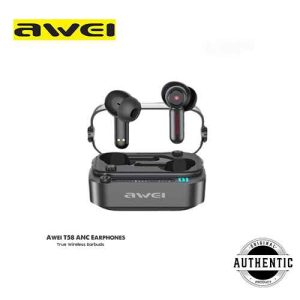 Awei T58 ANC RGB Light In-Ear True Wireless Bluetooth Earbuds IPX6 Waterproof Long Battery Life Call Noise Reduction Earphone