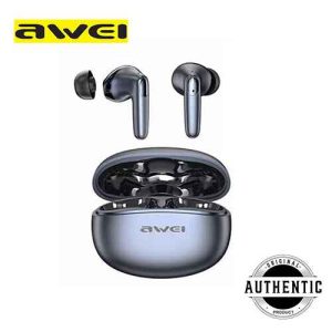 Awei T90 ENC 2In1 TWS In-Ear Wireless Bluetooth Earbuds IPX6 Waterproof 20 Hours Long Battery Life Mic ENC Call Noise Reduction Travel Gaming Sports Earphone