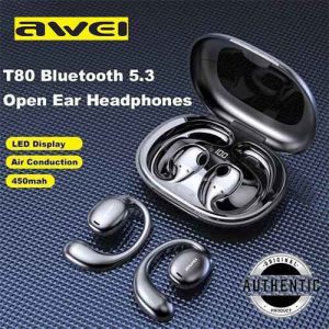 Awei T80 TWS Air Conduction Wireless Bluetooth Earbuds IPX6 Waterproof Long Battery Life Earphone
