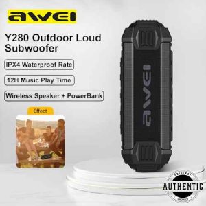 Awei Y280 Bluetooth Speaker 12 Hours Long Battery Life Portable Wireless Speaker With Power Bank