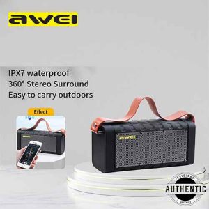 Awei Y668 Bluetooth Speaker 5 Hours Long Battery Life Portable Bass Indoor Outdoor Speaker