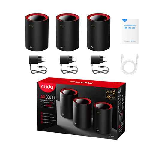 Cudy M3000 Dual Band Wi-Fi Router 3 Pack AX3000 Gigabit 2.5G Dual Band WiFi 6 Mesh System Router - Image 2