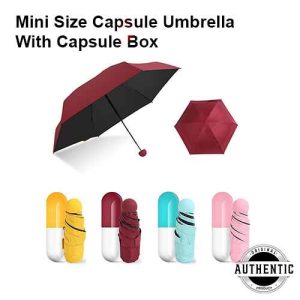 Fashionable And Cute Mini Size Capsule Umbrella 6 Ribs Light Weight Umbrella With Capsule Box