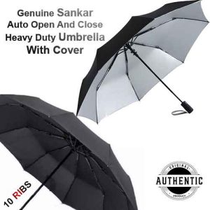 Genuine Sankar Auto Open And Close 10 Ribs Heavy Duty Umbrella With Cover Sun Protected Waterproof Windproof Double Layer Fashionable Stylish Umbrella