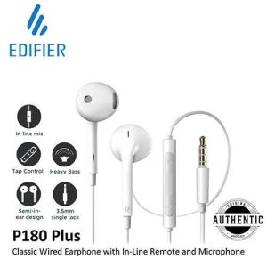 EDIFIER P180 Plus 3.5mm Wired Earphone Omni Directional High Sensitivity Microphone Earphone