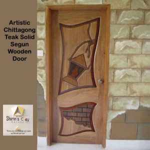 SHIRINS SCC1102 Old Lamp Artistic Chittagong Teak Solid Segun Wooden Door