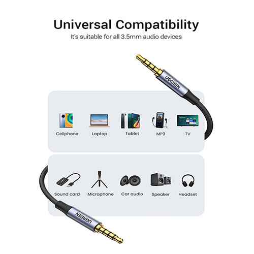 UGREEN AV183 3.5mm 4 Pole Male to Male Extension Cable Male to Male Aux Jack Audio Cable - Image 3