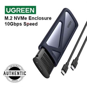 UGREEN CM400 M.2 NVMe SSD Enclosure Adapter Case 10Gbps Speed USB 3.1 Gen2 USB C External Enclosure Supports M-Key And M+B Key SSD