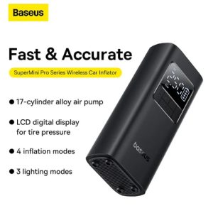 Baseus BS-CG016 Inflator Super Mini Pro Series 4000mAh Wireless Car Tire Pumper Inflator Cluster