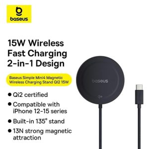 Baseus Simple Mini4 Magnetic Wireless Charging Stand Qi2 15W Universal Wireless Charger