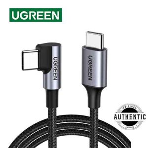 UGREEN US255 Right Angled Braided USB-C to USB-C Cable For Google Pixel Samsung Galaxy MacBook Matebook Google Chromebook ETC