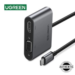 UGREEN CM162 USB-C to HDMI VGA Adapter 4K 2 In 1 USB Type-C Dongle Adapter