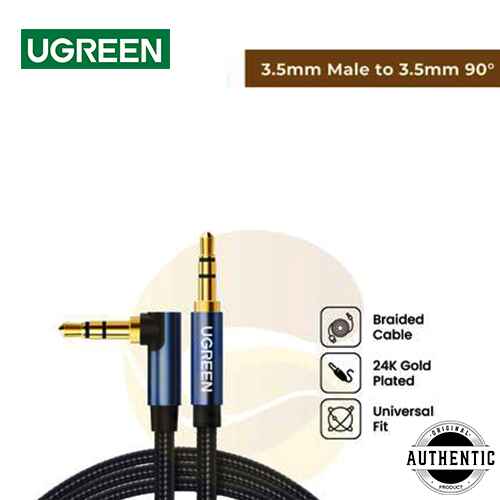 UGREEN 60181 3.5mm Male to Male AUX Audio Cable Gold Plated Metal Braided 2M Cable