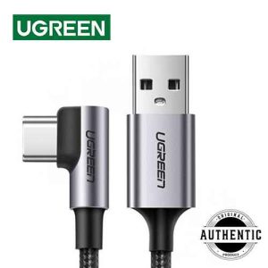 UGREEN US284 Angled USB to USB-C Data Cable 90°Angle Fast Charging Type-C to Type-C Data Cable