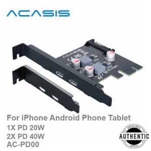 ACASIS AC-PD001 PCIE Dual Port Riser USB-C Expansion Card 40W PD Fast Charging Type-C Adapter Card For iPhone Android Phone Tablet