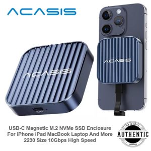ACASIS EC-6609Air USB-C Magnetic M.2 NVMe SSD Enclosure Adapter Case 10Gbps High Speed M-Key And M&B-Key NVMe SSD Supports Enclosure For iPhone iPad MacBook Laptop And More