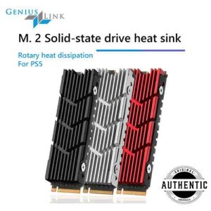GENIUS LINK M.2 Nvme SSD Heat Sink M.2 SSD Drive Radiator Aluminum Alloy Streamlined Deflection Hollow SSD Heatsink With Thermal Silicone Pad For Desktop PC And PS5