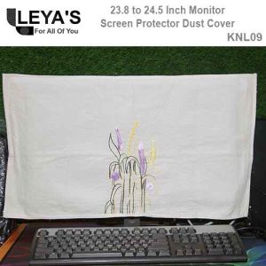 LEYAS 23.8 to 24.5 Inch Monitor Screen Protector Dust Cover Household Hand Block Handmade Hand Crafts Jute Painting Fabrics Various Design Computer Monitor Dust Cover