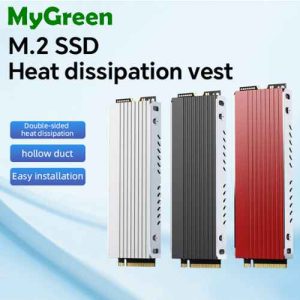 MyGreen F6 M.2 Nvme SSD Heat Sink M.2 SSD Drive Radiator Vest Ultra Thin Aluminum Alloy Streamlined Deflection Hollow SSD Heatsink With Thermal Silicone Pad