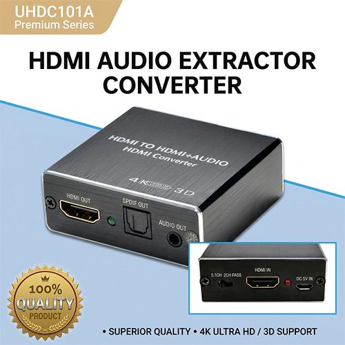 UHDC101A HDMI to HDMI With Audio Extractor Optical TOSLINK SPDIF & 3.5mm Stereo Audio Converter Splitter