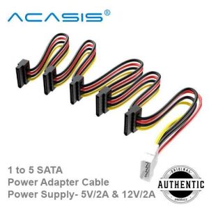 ACASIS 1 to 5 SATA Power Adapter Cable 2.5 3.5 HDD SSD One to Five IDE Power to Sata Power Cable