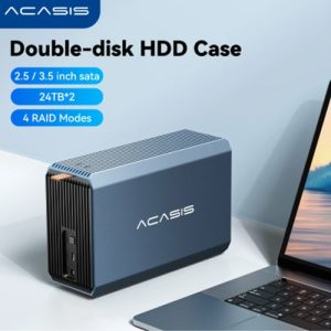 ACASIS EC-7352 2 Bay External Array 2.5 3.5 Inch USB to SATA HDD RAID Enclosure Case With High Speed Silent Fan