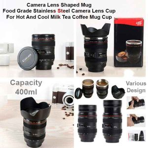 Camera Lens Shaped Mug Food Grade Stainless Steel Camera Lens Cup For Hot And Cool Milk Tea Coffee Mug Cup