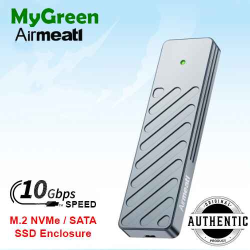 MyGreen AirMetal AM-SE803 M.2 NVMe Sata SSD Enclosure Adapter Case 10Gbps High Speed NVMe And Sata Dual Protocol SSD Supports Enclosure For Computers Laptop Tablets And Mobile Phones Can All Be Used