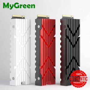 MyGreen M.2 Nvme SSD Heat Sink M.2 SSD Drive Radiator Aluminum Alloy Streamlined Deflection Hollow SSD Heatsink With Thermal Silicone Pad For Desktop PC And PS5