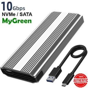 MyGreen M9 M.2 NVMe Sata Dual SSD Enclosure Adapter Case 10Gbps High Speed NVMe SSD Supports Enclosure For Computers Laptop Tablets And Mobile Phones Can All Be Used