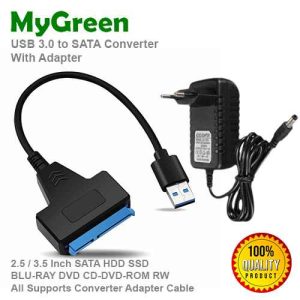 MyGreen MG-0038 USB 3.0 to SATA Converter With Adapter For 2.5 3.5 Inch SATA HDD SSD BLU-RAY DVD CD-DVD-ROM RW All Supports Converter Adapter Cable