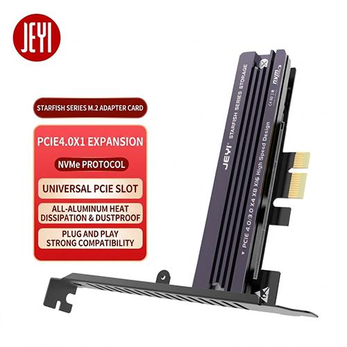 JEYI STAR FISH M.2 NVMe SSD to PCIe X1 Adapter with Aluminum Heatsink PCIe 3.0/4.0 16Gbps Speed Expansion Card for PC - Image 2