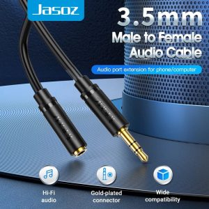 Jasoz C106 3.5mm Stereo Audio Adapter AUX Extension Cable with Pure Copper Gold Plated 3M Cable