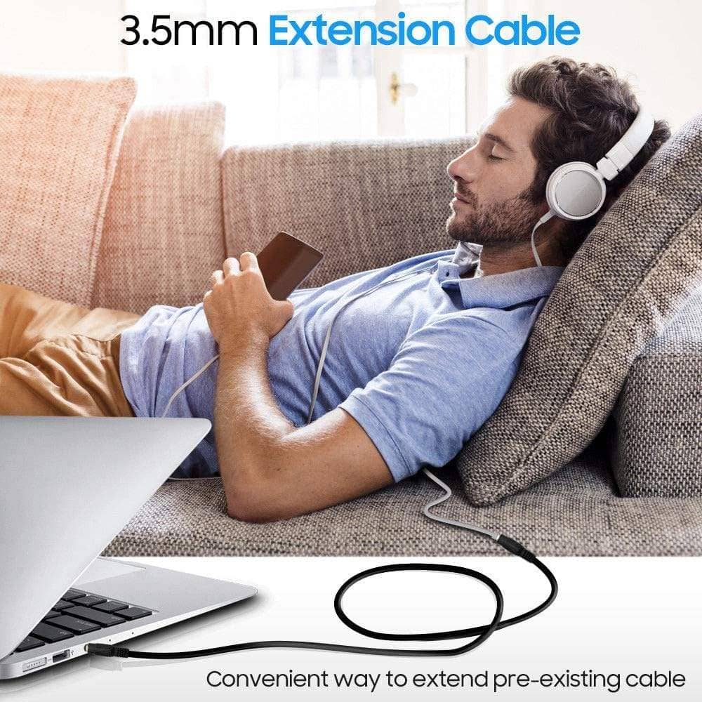 Jasoz C106 3.5mm Stereo Audio Adapter AUX Extension Cable with Pure Copper Gold Plated 3M Cable - Image 2