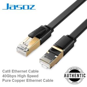 Jasoz E127 Cat8 Ethernet Cable 0.5M 40Gbps High Speed Pure Copper Ethernet Cable
