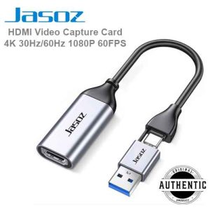 Jasoz G138 T-G158 4K HDMI to USB & Type-C 2-in-1 Video Capture Card