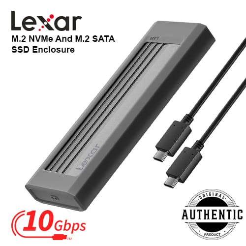 Lexar E350 M.2 NVMe And M.2 SATA SSD Enclosure Adapter Case 10Gbps High Speed NVMe SATA SSD Supports Enclosure For Computers Laptop Tablets And Mobile Phones Can All Be Used