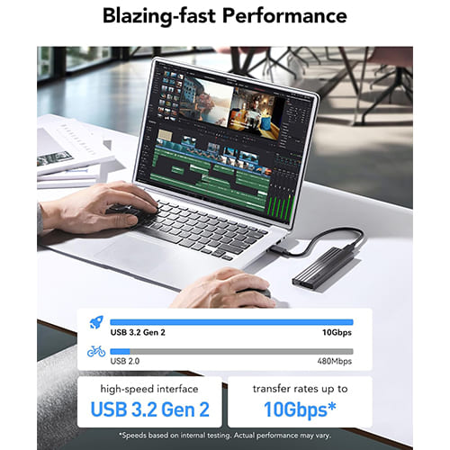 Lexar E350 M.2 NVMe And M.2 SATA SSD Enclosure Adapter Case 10Gbps High Speed NVMe SATA SSD Supports Enclosure For Computers Laptop Tablets And Mobile Phones Can All Be Used - Image 3