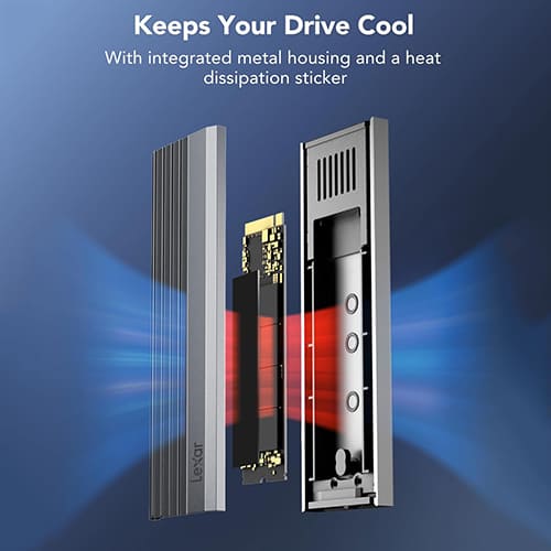 Lexar E350 M.2 NVMe And M.2 SATA SSD Enclosure Adapter Case 10Gbps High Speed NVMe SATA SSD Supports Enclosure For Computers Laptop Tablets And Mobile Phones Can All Be Used - Image 4