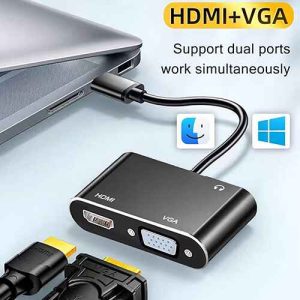 Mi USB 3.0 to HDMI VGA Audio Adapter USB to VGA HDMI Adapter 2 Monitors 1080P 60HZ Full HD Display Video Converter