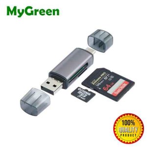 MyGreen D-F16 Multifunction USB Card Reader Aluminum Shell 5Gbps Type-C Micro USB TF SD Memory Card Reader