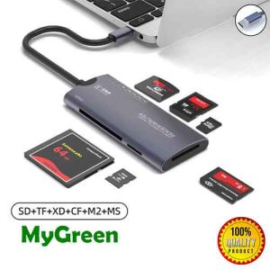 MyGreen G101 6 In 1 Multifunction USB-C Card Reader Aluminum Shell 5Gbps Micro SD TF XD CF MS Type-C Memory Card Reader